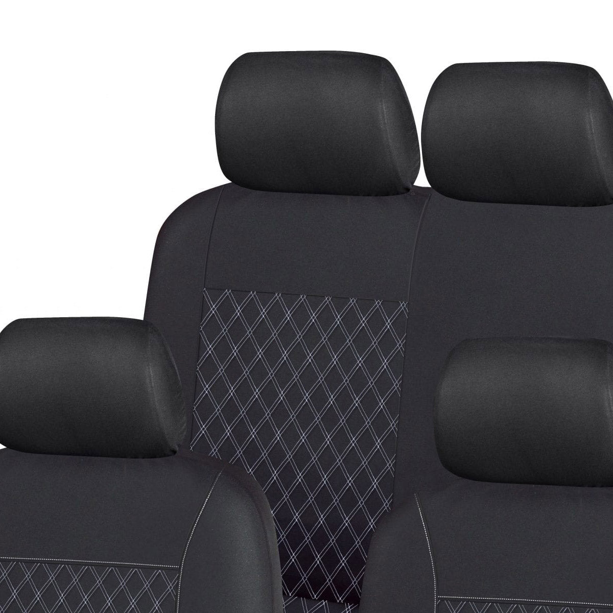 Black Diamond Quilted Polyester Seat Covers - Full set